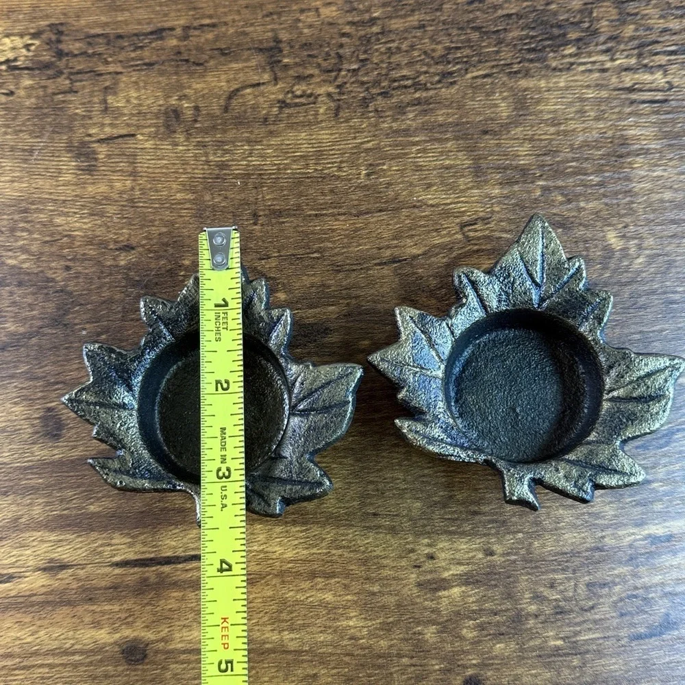 Brass Leaf Shaped Candle Holders